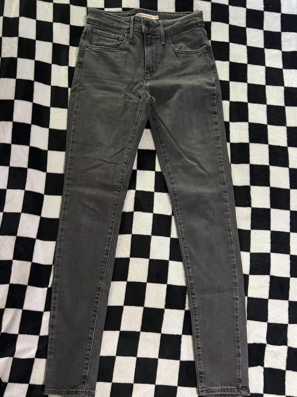 Levis 721 High Rise Skinny High Rise Skinny Jeans Gray Waist 24 Like New